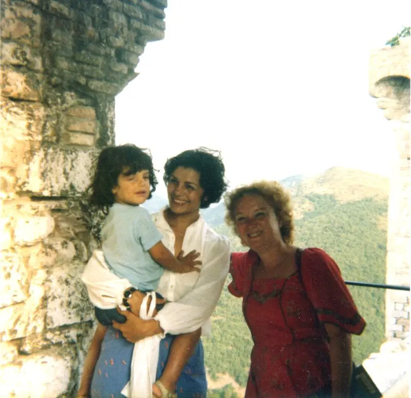 Ziba Kazemi and her son on vacation, Italy